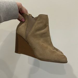 Suede Wedge booties